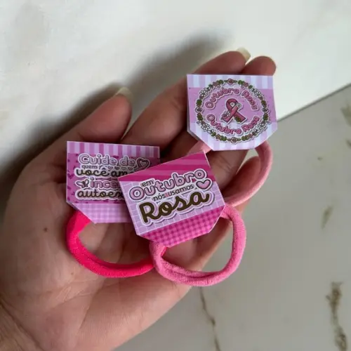 Lembrancinhas Mimos Outubro Rosa Tag + Xuxinha Mimos