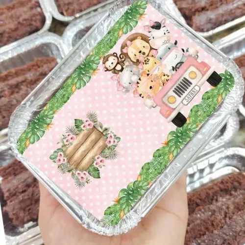 Marmitinha Safari Baby Aquarela Menina Personalizada 220g