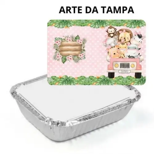 Marmitinha Safari Baby Aquarela Menina Personalizada 220g
