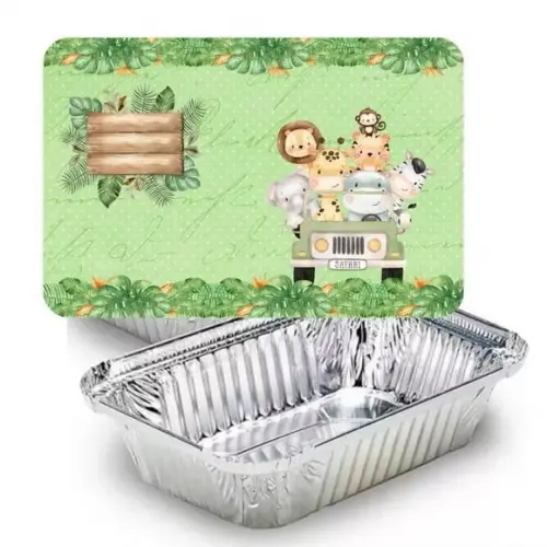 Marmitinha Safari Baby Aquarela Menino Personalizada 220g