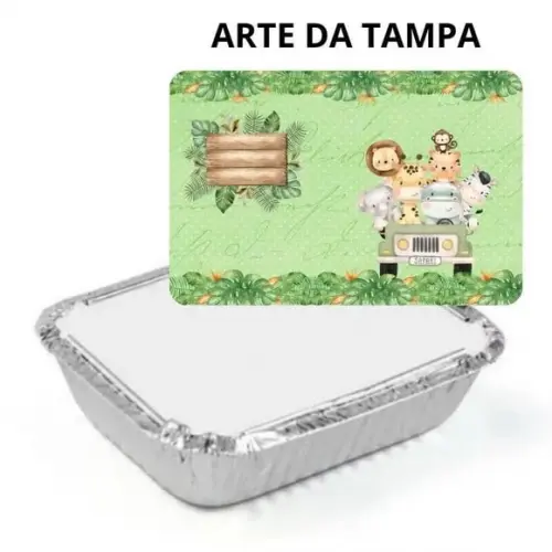 Marmitinha Safari Baby Aquarela Menino Personalizada 220g