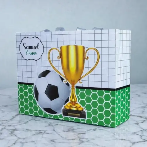 Sacolinha G Personalizada Futebol Lembrancinha Aniversário