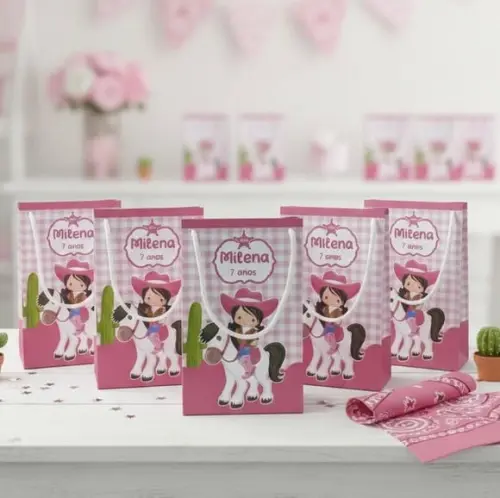 Sacolinha P Vertical Personalizada Boiadeira Lembrancinhas