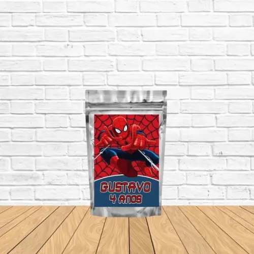 Saquinho Metalizado m 12x20 Homem Aranha Lembrancinha