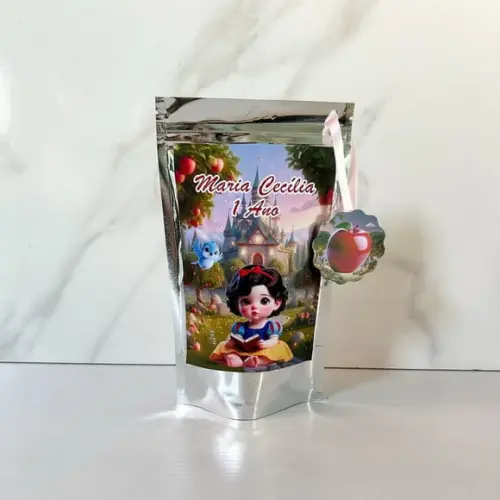 Saquinho Metalizado Personalizado Branca de Neve Baby m