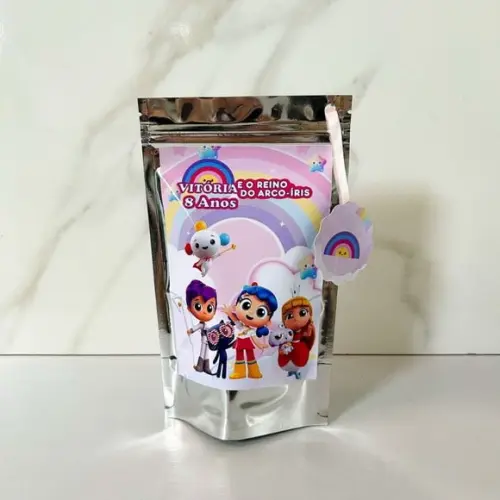 Saquinho Metalizado Personalizado Vera e o Reino do Arco m