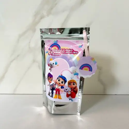 Saquinho Metalizado Personalizado Vera e o Reino do Arco m