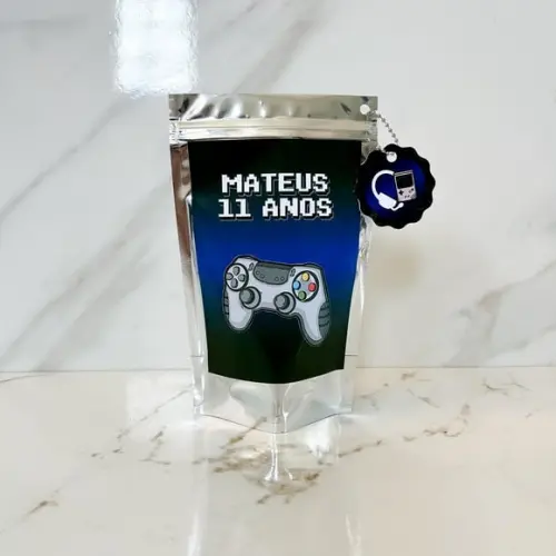 Saquinho Metalizado Personalizado Vídeo Game m
