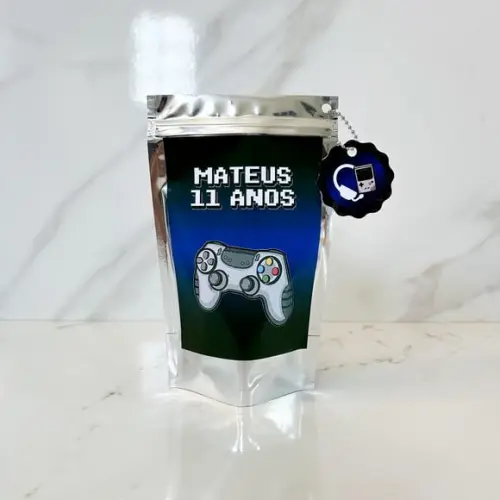 Saquinho Metalizado Personalizado Vídeo Game m