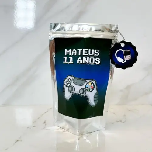 Saquinho Metalizado Personalizado Vídeo Game m