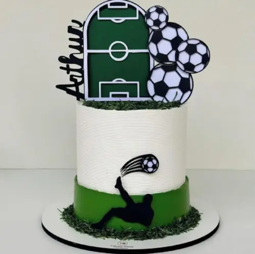 Topo Luxo de Bolo Futebol Personalizado para Festa