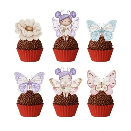 Topper Docinho Jardim das Borboletas - 4cm