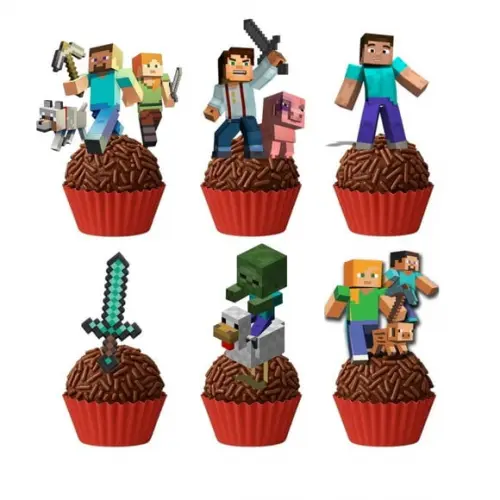 Topper Docinho Minecraft- 4cm