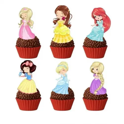 Topper Docinho Princesas Cute - 4cm