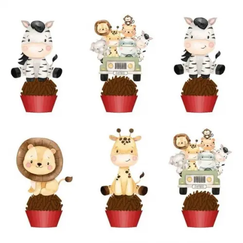 Topper Docinho Safari- 4cm