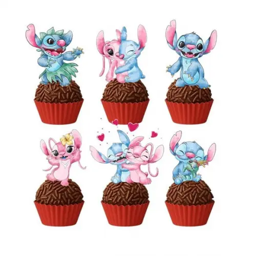 Topper Docinho Stitch e Angel- 4cm