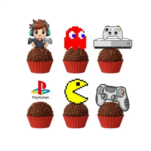 Topper Docinho Video Game Gamer- 4cm