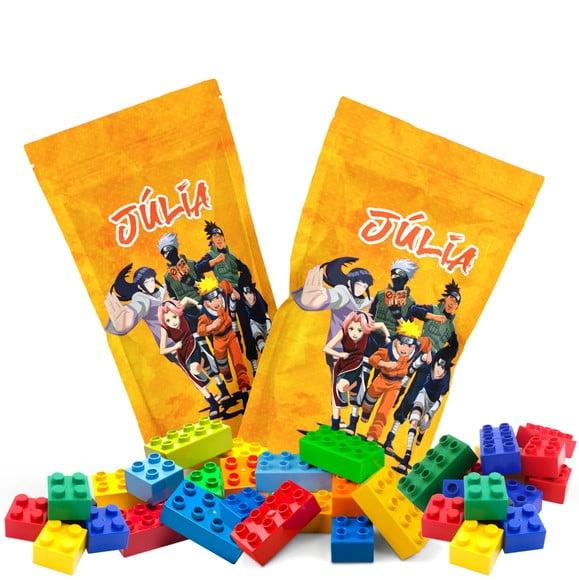 Blocos de Montar Naruto no Saquinho Metalizado