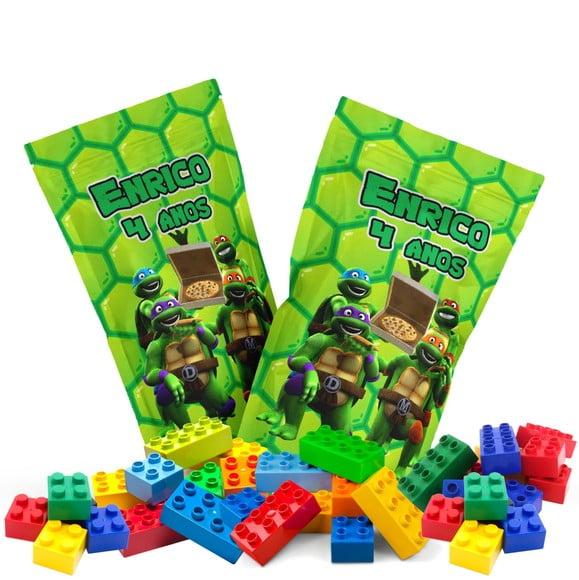 Blocos de Montar Tartaruga Ninja no Saquinho Metalizado