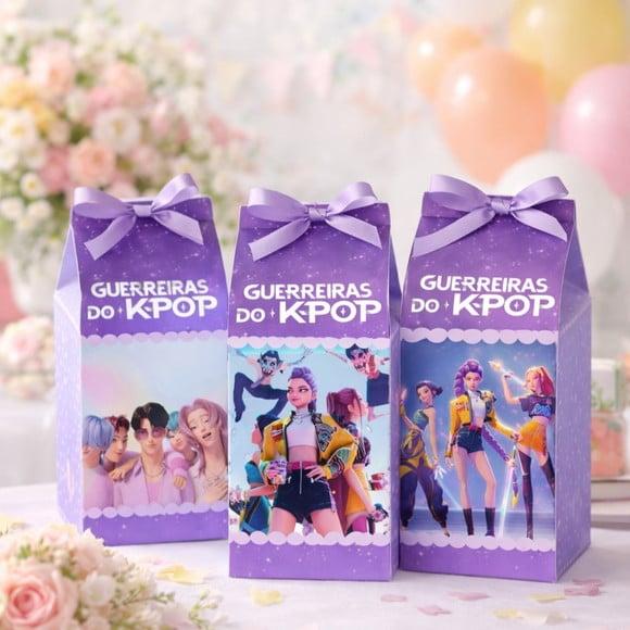 Caixa Milk Personalizada Guerreiras do Kpop Festa
