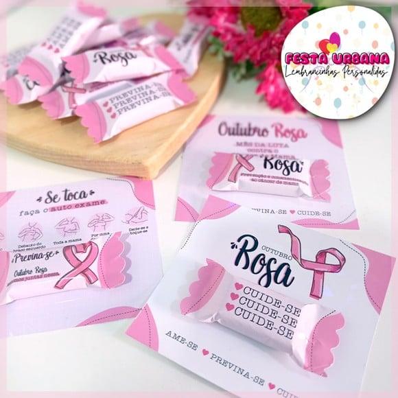Cartão Com Balinha Outubro Rosa