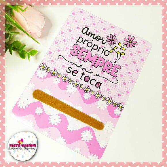 Cartão Com Mini Lixa Outubro Rosa