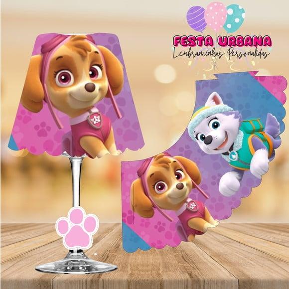 Cúpula para Abajur na Taça Patrulha Canina Rosa Menina