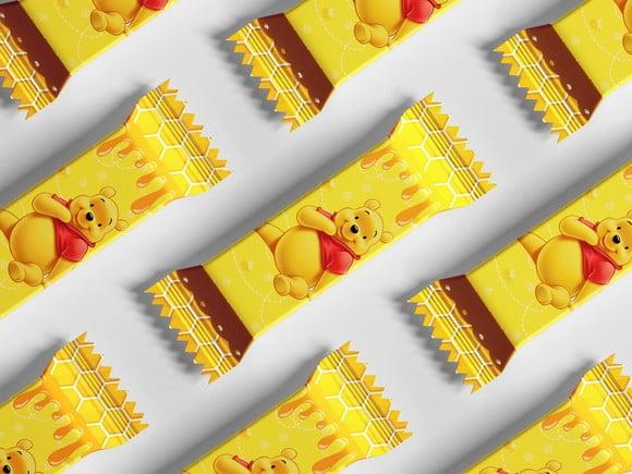 Emabalagem Personalizada Ursinho Pooh Barra de Chocolate 32g