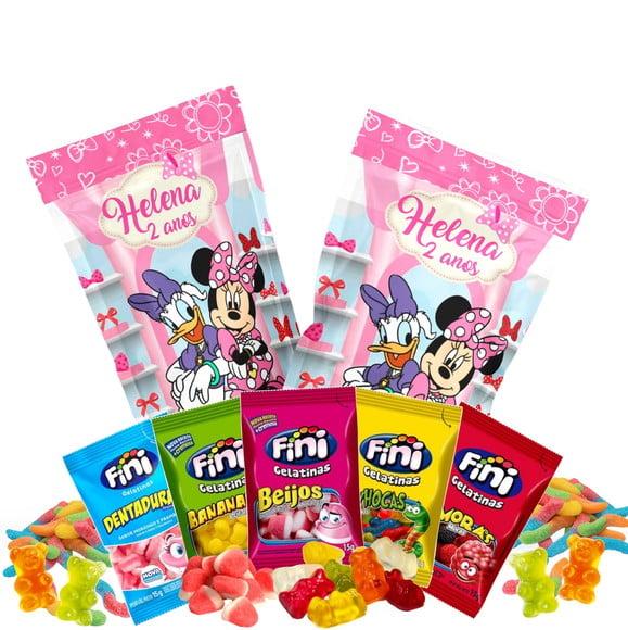 Fini Minnie e Margarida no Saquinho Metalizado Zip Lock