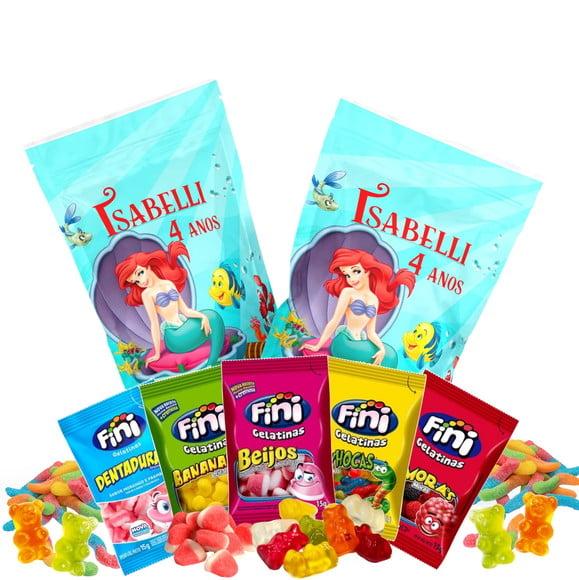 Fini Pequena Sereia Ariel no Saquinho Metalizado Zip Lock