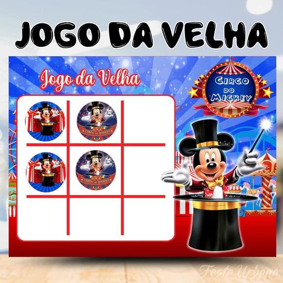 Jogo da Velha Circo do Mickey Lembrancinha Personalizada