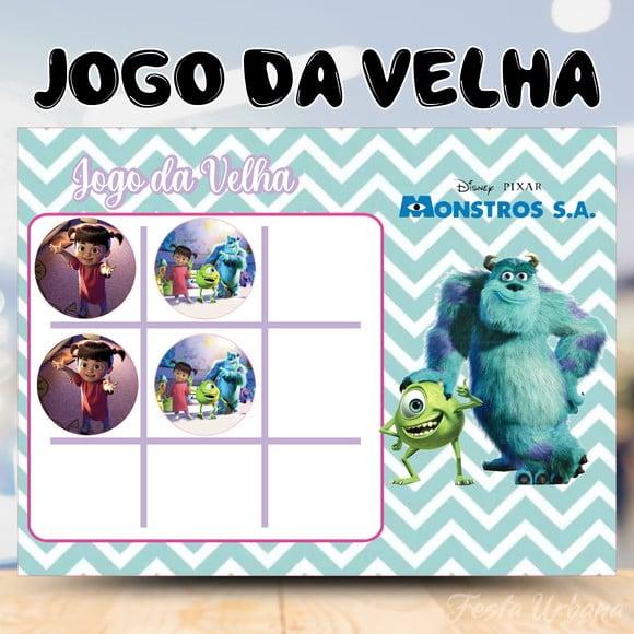 Jogo da Velha Monstros Sa Lembrancinha Personalizada