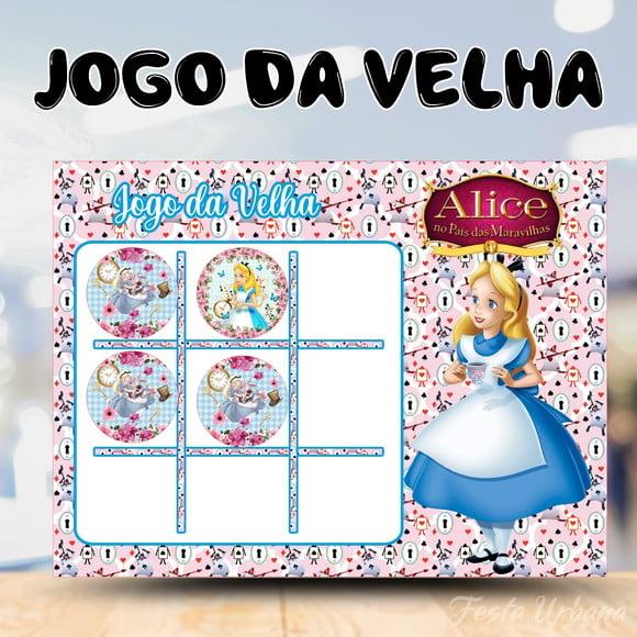 Jogo da Velha Personalizado Alice no País das Maravilhas