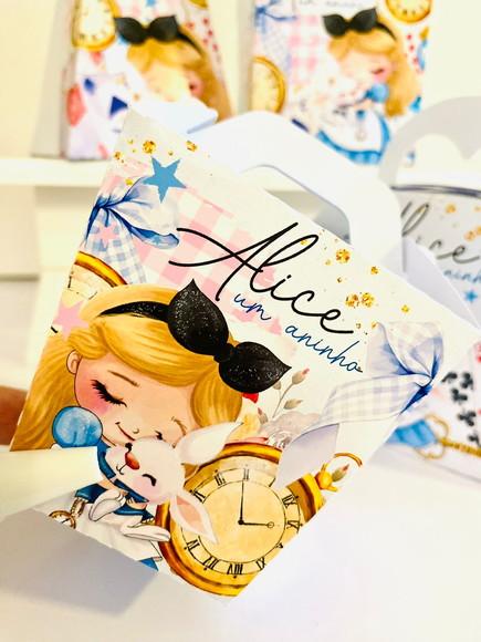 Kit 40 Caixinhas Alice no País das Maravilhas Lembrancinha