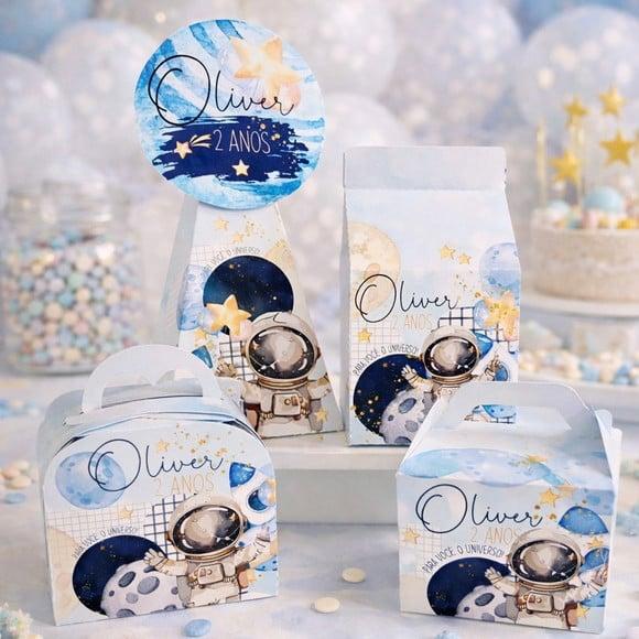 Kit 40 Caixinhas Astronauta Lembrancinhas Personalizadas