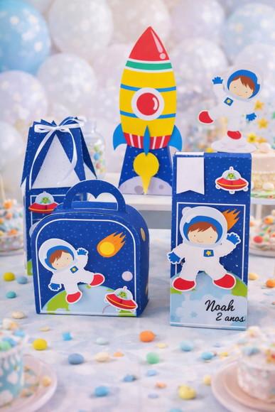 Kit 40 Caixinhas Astronauta Lembrancinhas Personalizadas