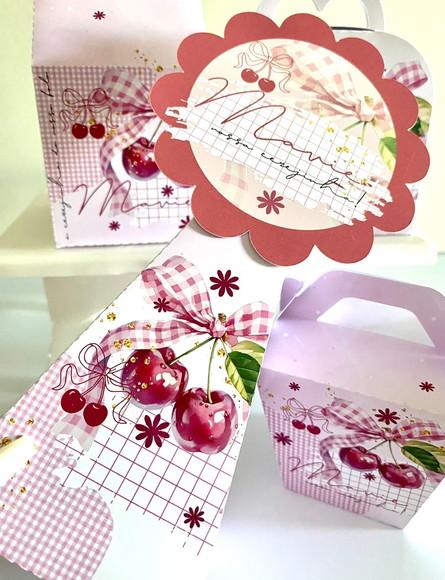 Kit 40 Caixinhas Cerejinha Personalizadas Lembrancinha
