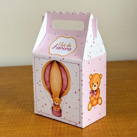 Kit 40 Caixinhas Chá de Bebê Ursinha Rosa Personalizadas