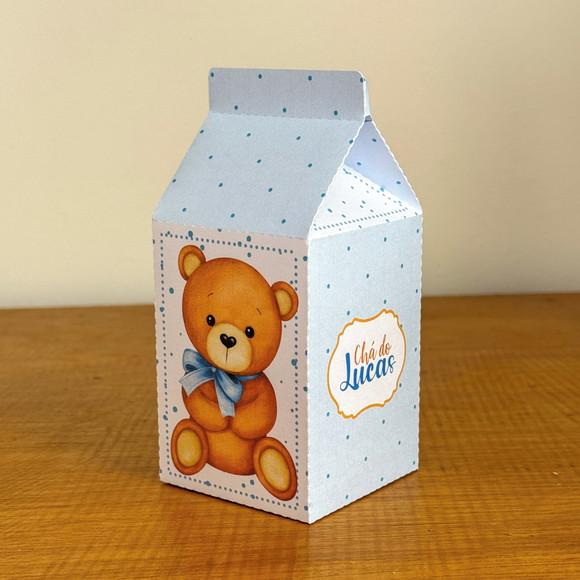 Kit 40 Caixinhas Chá de Bebê Ursinho Azul Personalizadas