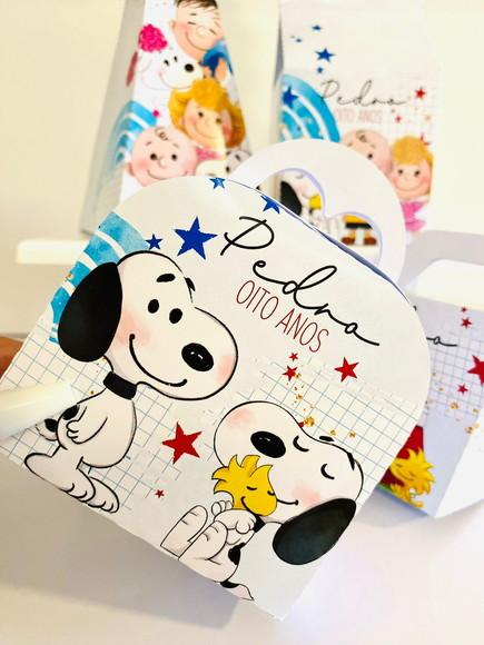 Kit 40 Caixinhas Snoopy Personalizadas Lembrancinha
