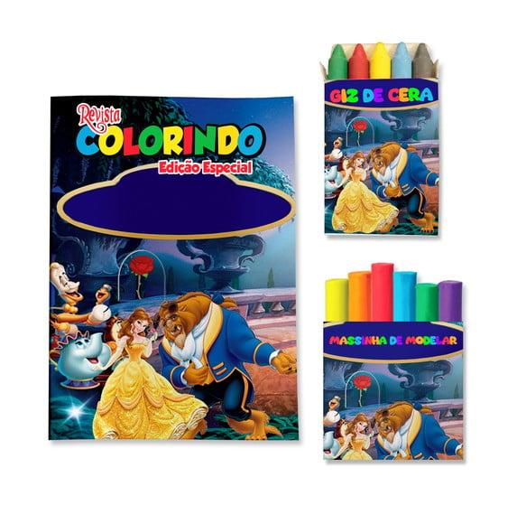 Kit Colorir com Massinha Bela e a Fera