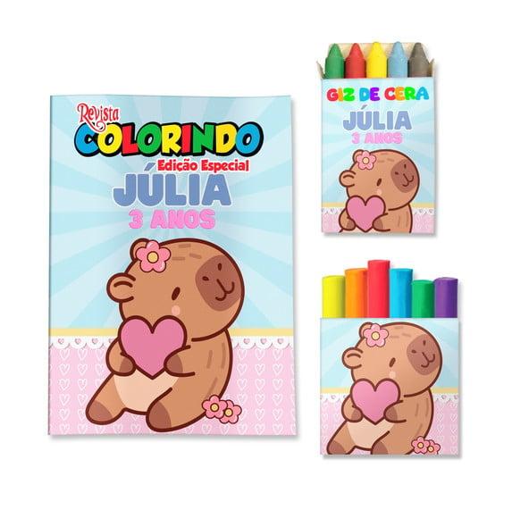 Kit Colorir com Massinha Capivara