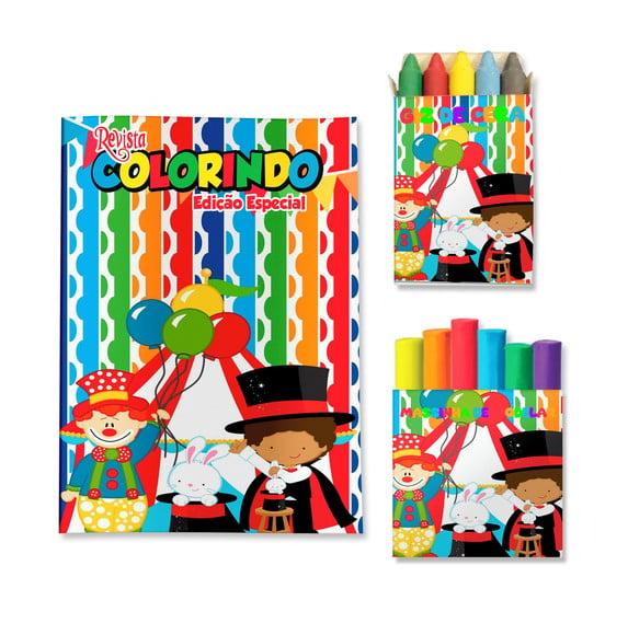 Kit Colorir com Massinha Circo Menino Negro