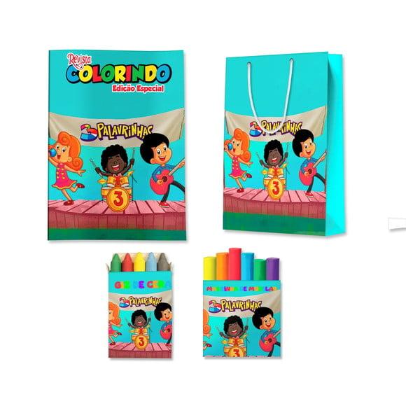 Kit Colorir com Massinha e Sacola 3 Palavrinhas