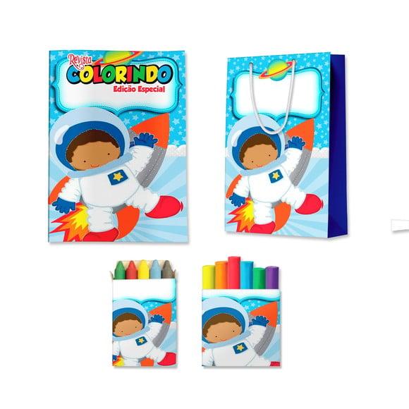 Kit Colorir com Massinha e Sacola Astronauta