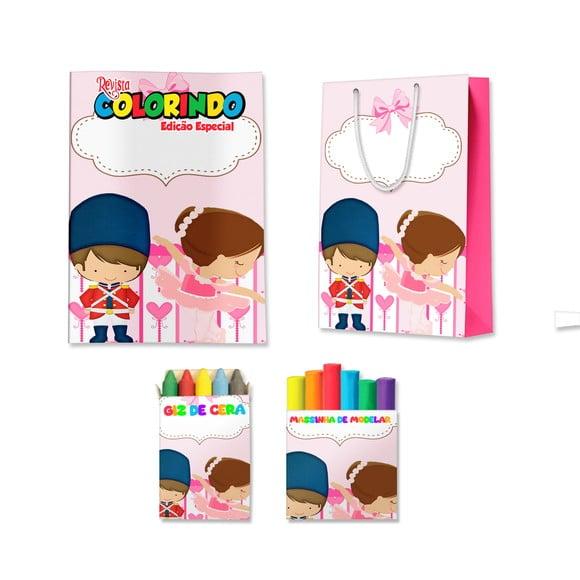 Kit Colorir com Massinha e Sacola Bailarina e Soldadinho