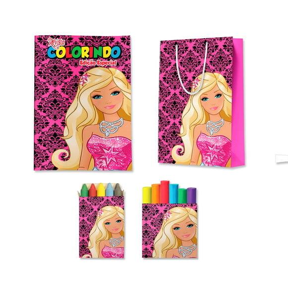 Kit Colorir com Massinha e Sacola Barbie