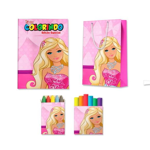 Kit Colorir com Massinha e Sacola Barbie