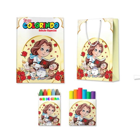 Kit Colorir com Massinha e Sacola Bela e a Fera