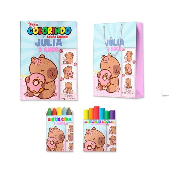 Kit Colorir com Massinha e Sacola Capivara